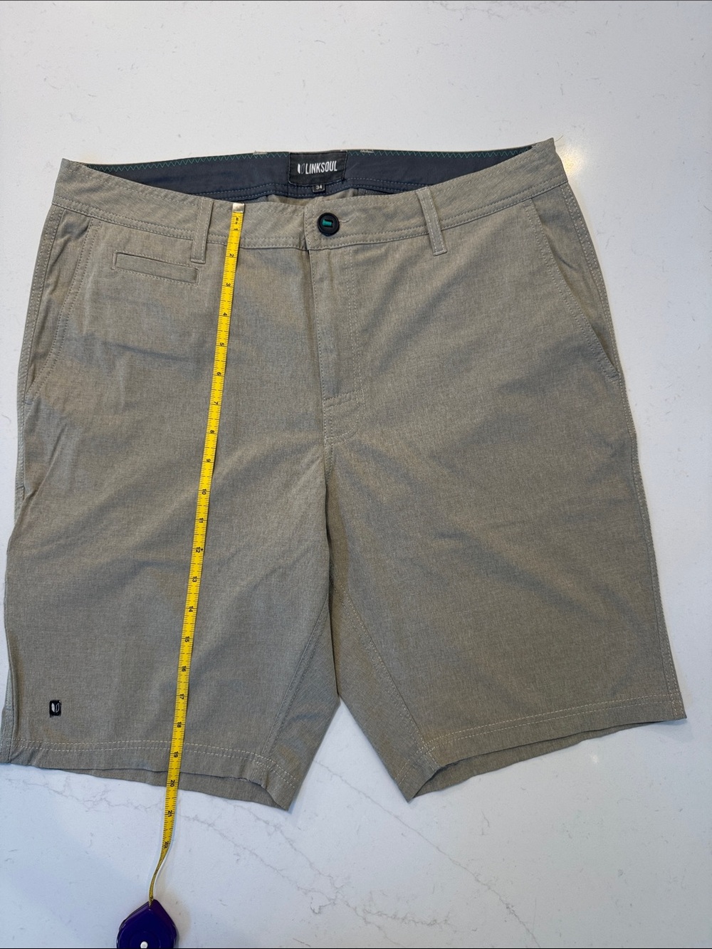 Linksoul Men's Flat Front Shorts - Tan/Khaki